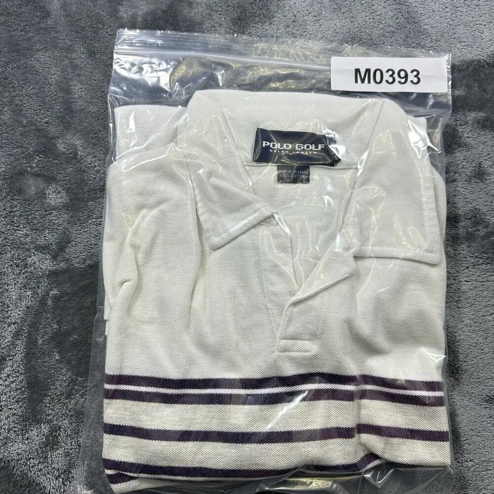 Polo Ralph Lauren Men’s Medium‎ White Golf Shirt Athletic Fit Modern Preppy